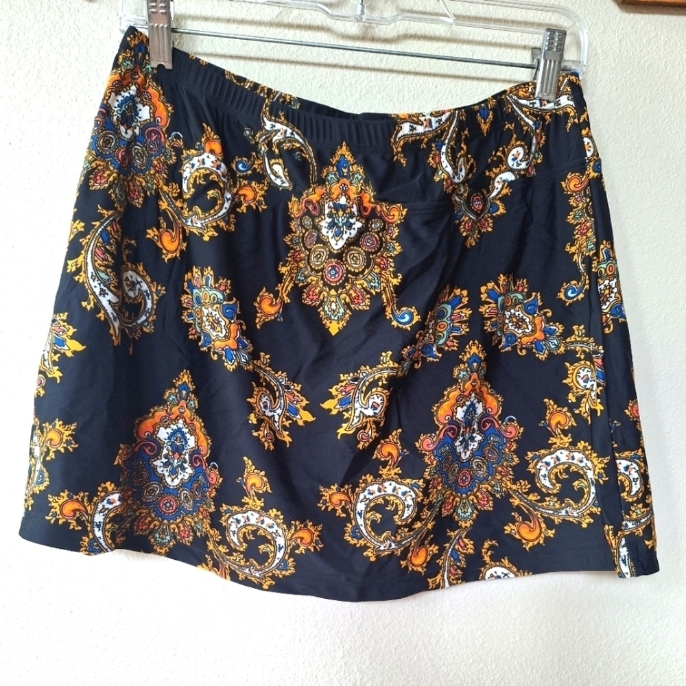 BSkinz Womens Golf Skorts Black W/Mulitcolored Print Size L